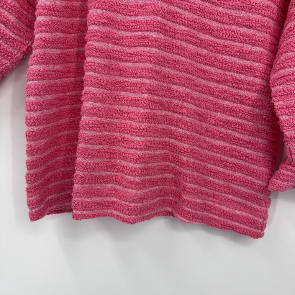 Escape by Habitat Striped Terry Top Medium Watermelon Pink Boxy Pullover Casual - Picture 5 of 11